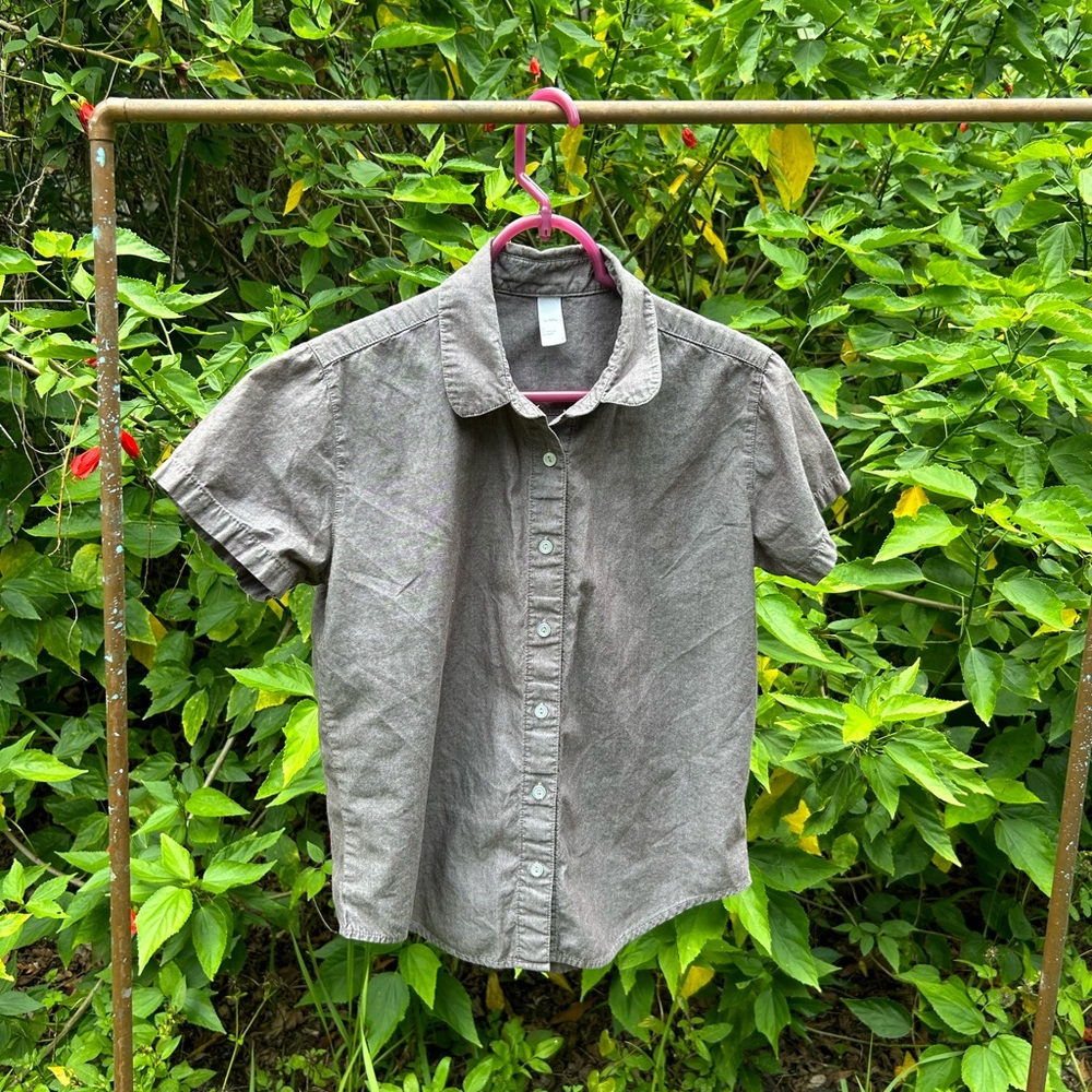 American Apparel Gray Button Down Shirt